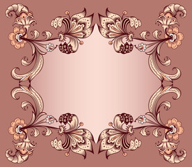 Floral hand drawn vector border