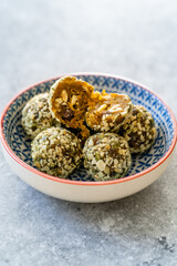 Energy Matcha Balls Gluten Free Vegan with Matcha Powder.