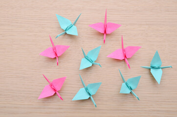 Paper origami birds