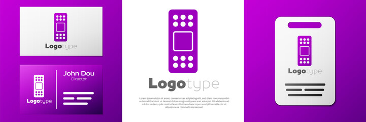 Logotype Bandage plaster icon isolated on white background. Medical plaster, adhesive bandage, flexible fabric bandage. Logo design template element. Vector.