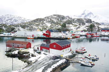 Stamsund fishing village, Norway, Europe