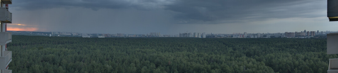 Fototapeta na wymiar HDR panorama of Mosow near Rublevskoe highway