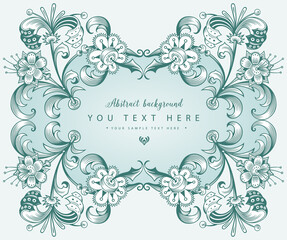 Floral hand drawn vector vintage border