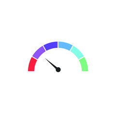 colored speedometer, on white background, vector illustration

