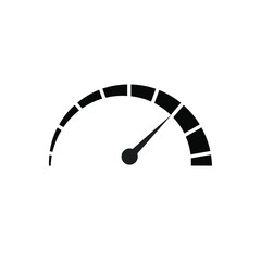 dark color speedometer icon, vector illustration
