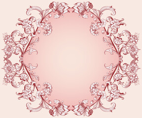 Floral hand drawn vector vintage border