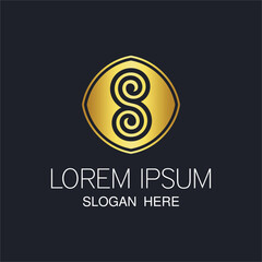 Latter S golden vector logo. Creative abstract S logo design.