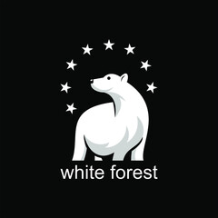 Fototapeta premium polar bear logo wild animal design element or fauna icon template