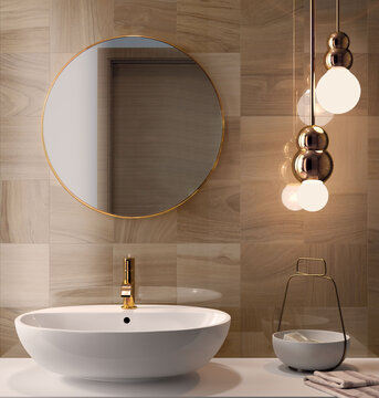 modern bathroom interior with sink