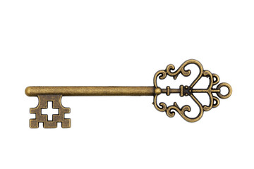 Vintage retro bronze skeleton key