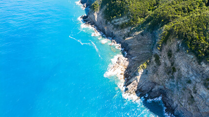 aerial view of the etruscan coast in tuscany in the province of grosseto populonia