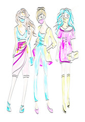 Fashion in a protective mask. Pandemic. Corona virus. Covid 19. Fase coverings required.