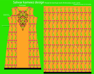 Salwar kameez artwork for ready to work