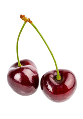 Cherries isolated on white background with clipping path