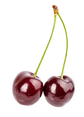 Cherries isolated on white background with clipping path