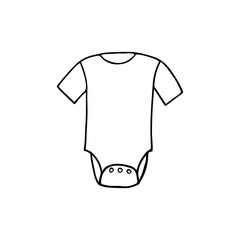 Doodle baby cloth icon in vector. Hand drawn baby cloth icon in vector. Doodle newborn cloth in vector