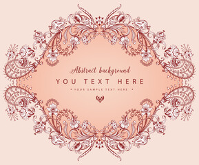 Floral hand drawn vector vintage border
