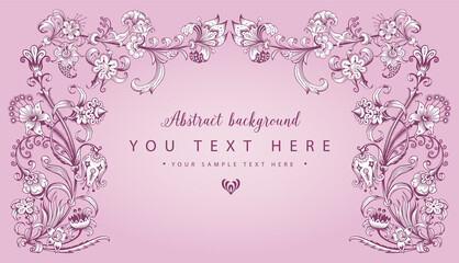 Floral hand drawn vector vintage border