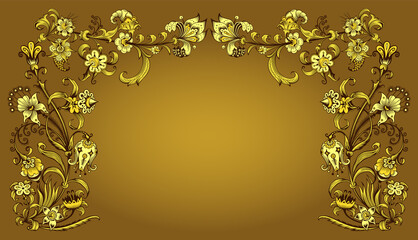 Floral hand drawn vector vintage border