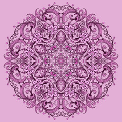 Vector decorative floral ethnic illustration.