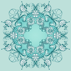 Vector floral ethnic ornamental illustration.