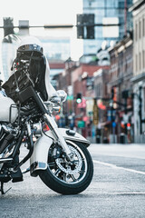 Obraz na płótnie Canvas motorcycles in the city