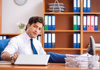 Young employee working in the office