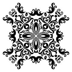 Vector black floral ethnic ornamental illustration