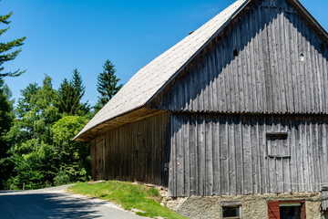 Old farmer's wooden house in northern Slovenia