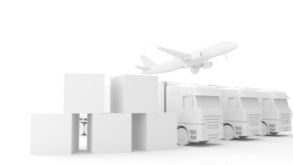 3d cargo transport concept global world air