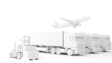 3d cargo transport concept global world air