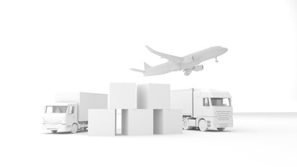 3d cargo transport concept global world air