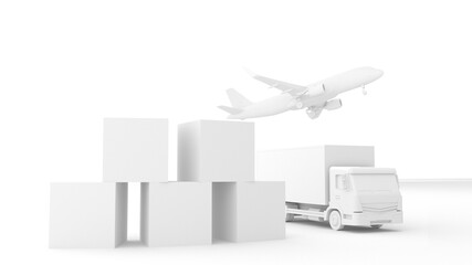 3d cargo transport concept global world air
