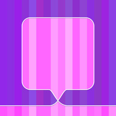Square speech bubble made of one continuous line on striped pop art background, Vector illustration