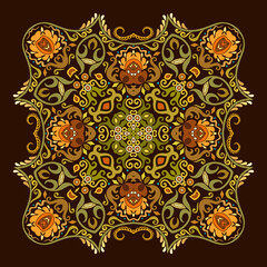 Vector ethnic abstract flower illustration