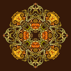 Vector ethnic abstract flower illustration