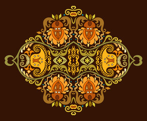 Vector ethnic abstract flower illustration