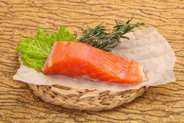 Piece of raw salmon
