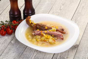 Peas soup with ribs