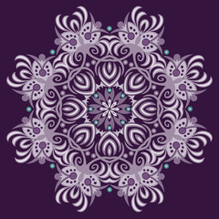 Vector ethnic abstract flower illustration