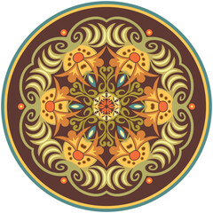 Vector ethnic abstract flower illustration