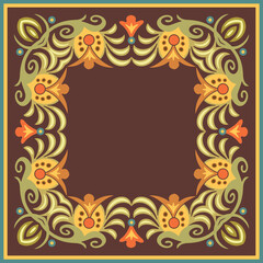 Vector ethnic abstract flower illustration