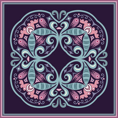Vector ethnic abstract flower illustration