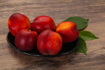 Sweet tasty ripe few nectarines