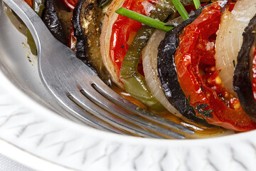 Homemade Ratatouille. Traditional French stew of summer vegetables