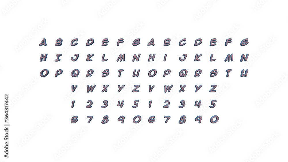 Fototapete written by individual letters on the wall by 3d rendering using a white background and casting shado