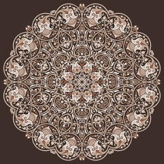 Vector ethnic abstract flower illustration