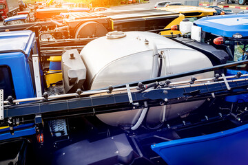 Modern agricultural machinery and equipment. Industrial details.