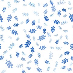 Light BLUE vector seamless elegant wallpaper with leaves, branches. Brand new colored illustration with leaves and branches. Template for business cards, websites.