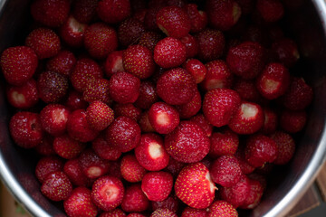 Delicius looking cleaned strawberries ready to eat